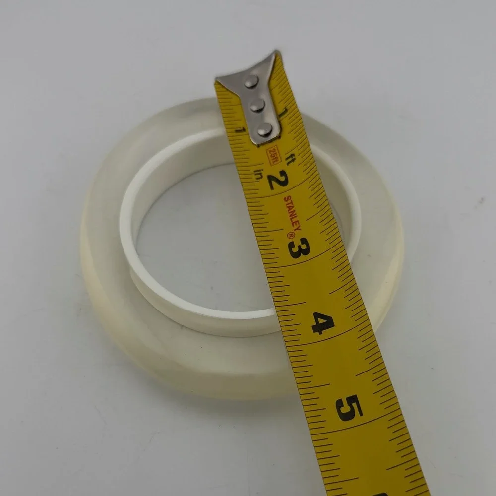 Large Chunky Cream Bangle Bracelet Clear Layered Resin Mod Style